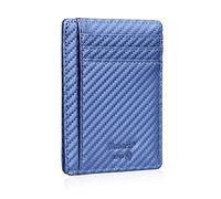 Bronzi® Portafoglio Uomo Slim Piccolo | Portacarte Uomo Donna Portatessere Porta Carte Di Credito | Portafogli Mini Protezione RFID con Portamonete | Box Regalo - Brand Italiano