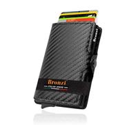 Bronzi® Portafoglio Uomo Slim Piccolo | Portacarte Uomo Donna Portatessere Porta Carte Di Credito | Portafogli Mini Protezione RFID con Portamonete | Box Regalo - Brand Italiano