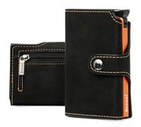 Bronzi® Portafoglio Uomo Slim Piccolo | Portacarte Uomo Donna Portatessere Porta Carte Di Credito | Portafogli Mini Protezione RFID con Portamonete | Box Regalo - Brand Italiano