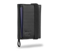 Bronzi® Portafoglio Uomo Slim Piccolo | Portacarte Uomo Donna Portatessere Porta Carte Di Credito | Portafogli Mini Protezione RFID con Portamonete | Box Regalo (Classic Carbon Nero)