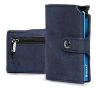 Bronzi® Portafoglio Uomo Slim Piccolo | Portacarte Uomo Donna Portatessere Porta Carte Di Credito | Portafogli Mini Protezione RFID con Portamonete | Box Regalo - Brand Italiano