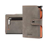 Bronzi® Portafoglio Uomo Slim Piccolo | Portacarte Uomo Donna Portatessere Porta Carte Di Credito | Portafogli Mini Protezione RFID con Portamonete | Box Regalo - Brand Italiano