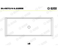 GLYCO 01-4873/4 0.25MM Bronzina di biella