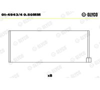 GLYCO 01-4943/4 0.50MM Bronzina di biella