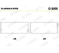 Bronzina biella 71-5140/4 STD GLYCO per FIAT PEUGEOT CITROËN IVECO MULTICAR