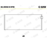 Bronzina di biella per ARO DAF FORD LDV MAHINDRA PEUGEOT SSANGYONG TALBOT UMM 24