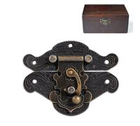 Bronzo antico Hasp, Chiusure per armadietti decorativi vintage retrò Hasp Chiusura con lucchetto Chiusura Chiusura decorativa Chiusura con cerniera Piastra di bloccaggio per torace(6.6cm x 5.4cm)