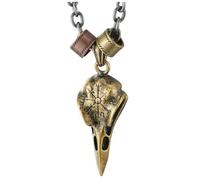 Bronzo Aquila Uccello Testa Cranio Pendente con Lettera Antica, Uomo Donna Collana, 60CM Corda Catena