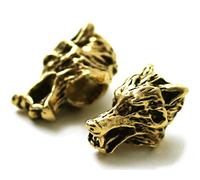 Bronzo Norse Viking Wolf barba perline anelli, Dwarven Dreadlock pirata medievale capelli gioielli di perline, Pagan, bronzo, cod. DH-BP-Y214-02