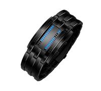 (Bronzo) Orologio da uomo e da donna Future Technology Binary in acciaio inossidabile nero con data