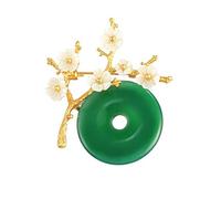 Brooch for Women Green Chalcedony Elegant Flower Brooch Vintage Temperament Corsage Coat Sweater Cardigan Brooches Clothes Decorations Brooch Pin