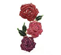 Brooch Pin brooches Big Rhinestone Flower Brooches for Women Sparkling Rose Weddings Party Brooch Pins Gifts Corsage Pin for Birthday Party Anniversary (C)