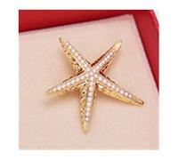 Brooches Pin Starfish Brooches Man-Made Pearl Corsages Scarf Clips for Women Jewelry High-End Female Corsage Pin Brooch (B)