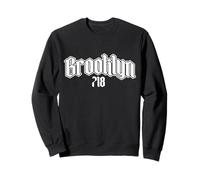 Brooklyn 718 Codice Area Old School NYC New York City Vintage Felpa