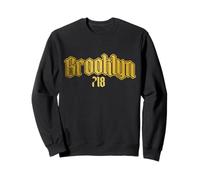 Brooklyn 718 Codice Area Old School NYC New York City Vintage Felpa
