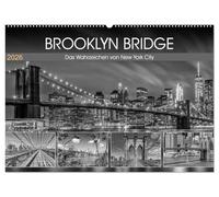 BROOKLYN BRIDGE Das Wahrzeichen von New York City (Wandkalender 2026 DIN A2 quer), CALVENDO Monatskalender: Brücke aus verschiedenen Perspektiven