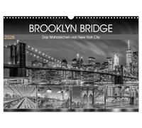 BROOKLYN BRIDGE Das Wahrzeichen von New York City (Wandkalender 2026 DIN A3 quer), CALVENDO Monatskalender: Brücke aus verschiedenen Perspektiven
