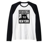 Brooklyn Bridge Shirt, Brooklyn New York City Graphic Design Maglia con Maniche Raglan
