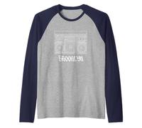 Brooklyn New York Boom Box 1980s Nostalgia Maglia con Maniche Raglan