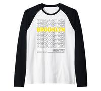 Brooklyn New York Urban Style Maglia con Maniche Raglan