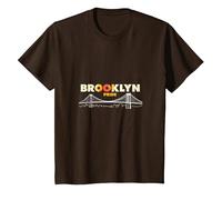 Brooklyn Pride: iconico Skyline del Ponte per Gli Amanti della Città Maglietta, Bambini, Marrone, 10 Anni