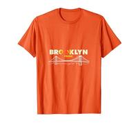 Brooklyn Pride: iconico Skyline del Ponte per Gli Amanti della Città Maglietta, Uomo, Arancio, L