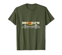 Brooklyn Pride: iconico Skyline del Ponte per Gli Amanti della Città Maglietta, Uomo, Oliva, 3XL