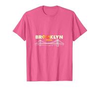 Brooklyn Pride: iconico Skyline del Ponte per Gli Amanti della Città Maglietta, Uomo, Rosa mélange, XL