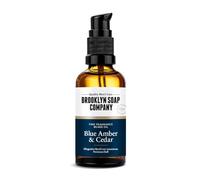Brooklyn Soap Company, Olio per barba 50 ml Blue Amber & Cedar - Olio nutriente per barba da uomo - per la cura quotidiana della barba - Beard Oil da viaggio ideale come regalo per uomini