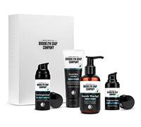 Brooklyn Soap Company - Set per la cura del viso da uomo, con crema per il viso, gel idratante e crema per gli occhi