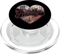 Brooklyn Vintage Heart T-Shirt - Retro NYC Bridge Souvenir PopSockets PopGrip per MagSafe