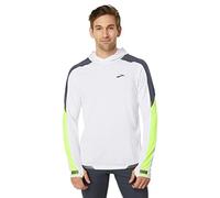 BROOKS 211411134 Run Visible Thermal Hoodie Felpa con Cappuccio Uomo White/Asphalt/Nightlife Taglia 30