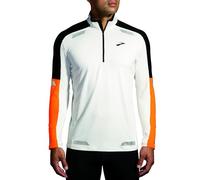 BROOKS 211516167 Run Visible 1/2 Zip 2.0 Maglia Lunga Uomo Ecru/Fluoro Flash/Black Taglia 25
