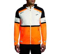 BROOKS Run Visible Jacket 2.0 - Uomo - Bianco / Arancione / Nero - Taglia XL- modello 2024