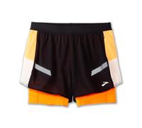 BROOKS 221687080 Run Visible 4" 2in1 Short 2.0 Pantaloncini Donna Black/Ecru/Fluoro Flash Taglia 25