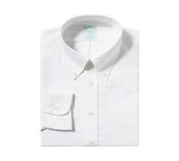 Brooks Brothers - Camicia Bianca Slim Fit in Cotone Elasticizzato Senza Ferro con Colletto a Bottone - - Shirts - Uomo - Bianco - L