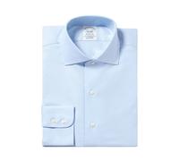 Brooks Brothers - Camicia Elasticizzata in Cotone Non-Iron Slim Fit con Collo English Spread - - Shirts - Uomo - Blu - L