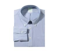 Brooks Brothers - Camicia Oxford Pinpoint Non-Iron in Cotone Supima Stretch Button-Down - - Shirts - Uomo - Blu - L