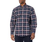 Brooks Brothers Camicia Sportiva da Uomo a Maniche Lunghe con Bottoni, Tartan Blu Navy, M