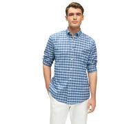 Brooks Brothers Camicia sportiva da uomo Oxford a maniche lunghe, A quadretti blu, XX-Large