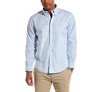 Brooks Brothers Camicia Sportiva Oxford Elasticizzata da Uomo a Maniche Lunghe Non Stirata Tinta Unita Non Stirata Oxford Sport Shirt Manica Lunga Tinta Unita, Azzurro, XL