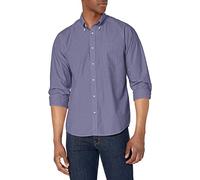 Brooks Brothers Camicia Sportiva Venerdì da Uomo a Maniche Lunghe in Popeline Tinta Unita, Navy, L