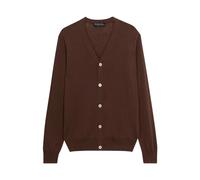 Brooks Brothers - Cardigan con Scollo a V in Cotone e Lino - - Knitwear - Uomo - Marrone - M