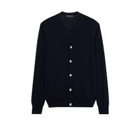 Brooks Brothers - Cardigan Scollo a V in Cotone e Lino - - Knitwear - Uomo - Blu - XL