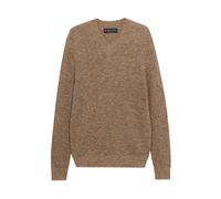 Brooks Brothers - Maglione Mouliné Scollo a V in Cotone e Lino - - Knitwear - Uomo - Beige - XL