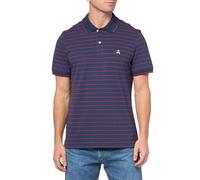 Brooks Brothers Polo da Uomo a Maniche Corte in piqué di Cotone Elasticizzato con Logo a Maniche Corte in piqué di Cotone Elasticizzato, Blu Navy/Rosso., L
