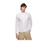 Brooks Brothers, ,Shirts ,Uomo ,Bianco ,M Camicia Sportiva in Lino Irlandese Slim Fit