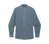 Brooks Brothers - Stand Collar Linen Shirt - - Shirts - Uomo - Blu - 2XL
