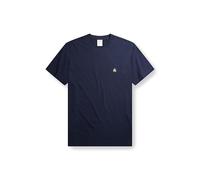 Brooks Brothers T-Shirt da Uomo a Maniche Corte in Cotone, Girocollo, con Logo, Navy, M