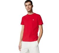 Brooks Brothers T-Shirt da Uomo a Maniche Corte in Cotone, Girocollo, con Logo, Rosso, L